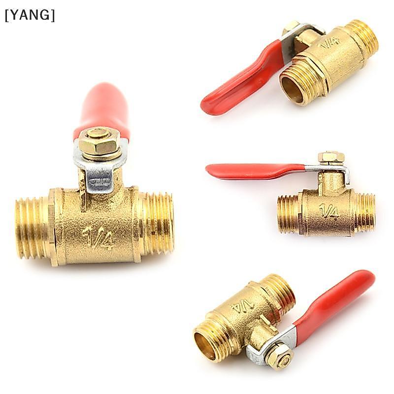 [YANG] G1/4 ท่อชายกับชายด้ายทองเหลืองบอลวาล์วท่อเชื่อมต่อสวิทช์ null