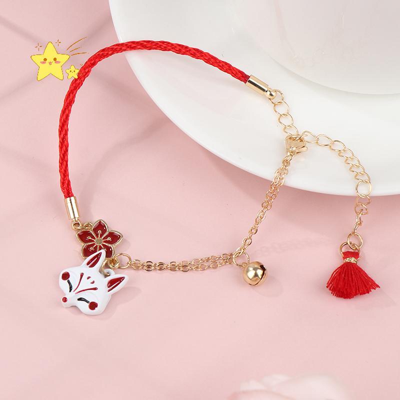 [JBTH] แฟชั่นดอกไม้การ์ตูนสัตว์สร้อยข้อมือผู้หญิง Fox เครื่องประดับ Luy Bell สร้อยข้อมือของขวัญสําหรับคนรักเพื่อน [JB]