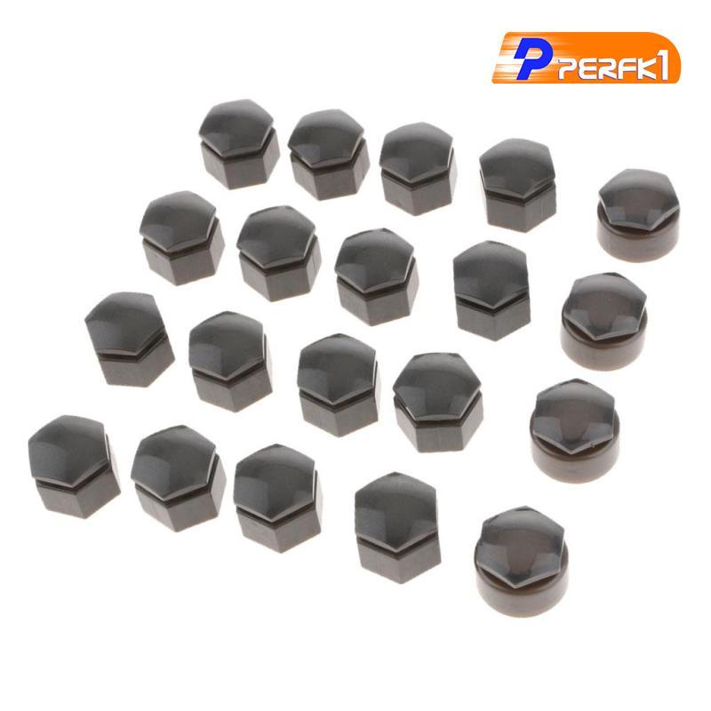 [Perfk1] 20x19mm Car Hub Screw Cover Wheel Nut Lug Dust Cover Caps สีเทาสําหรับ Q7