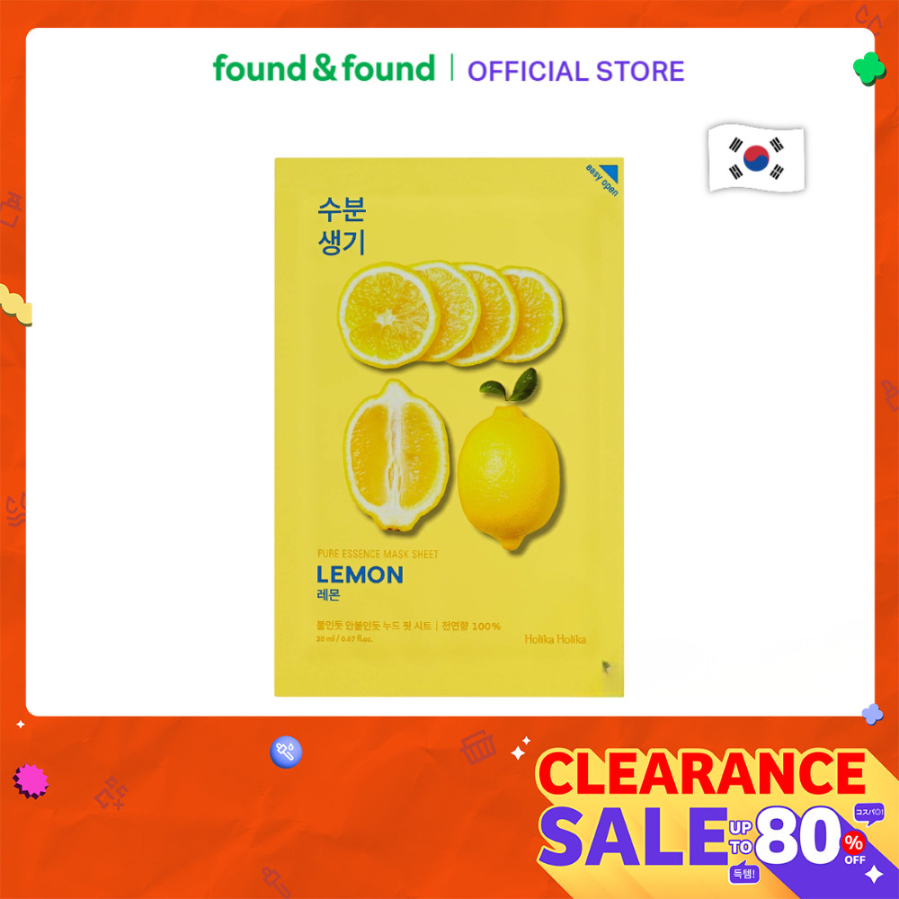 [EXP 2027-03-31] Holika Holika Pure Essence Mask Sheet Lemon 23ml โฮลิก้า โฮลิก้า มาส์กหน้า เลมอน