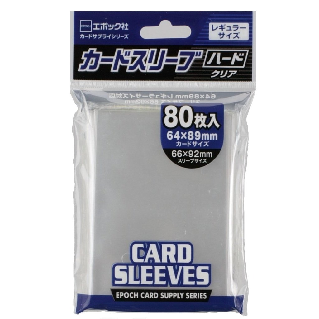 EPOCH Co. Plastic Card Sleeves, Regular Size 66 × 92 mm (fits 64 × 89 mm), Pack of 80, Hard, 0.09 mm