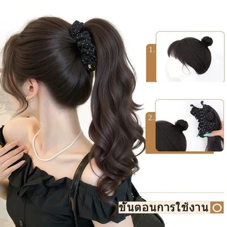 วิกผมทรงกล้วยลายจุด ผมหางม้าสูง แบบคลิปหนีบ สําหรับผู้หญิง กิ๊บหนีบผมครึ่งหัว เสกผมสวย ผมดูหนา สไตล์เกาหลี