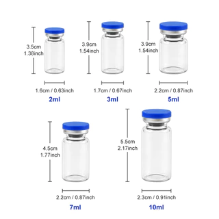 10/20PCS Sealed Vials ขวดแก้วโปร่งใส 3/5/7/10ml พร้อมกล่องเก็บโปร่งใส