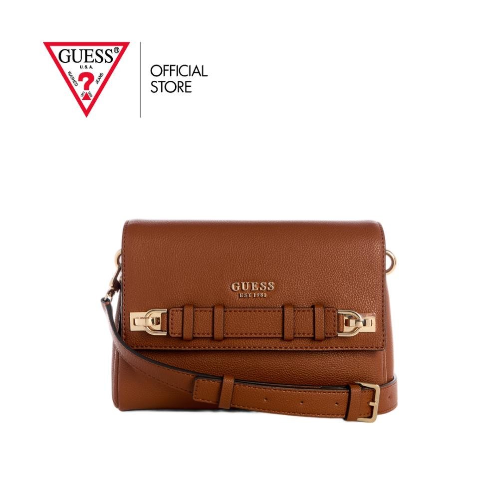 GUESS กระเป๋า รุ่น BG854620 GREGORIA FLAP CROSSBODY CROSSBODY สีน้ำตาล