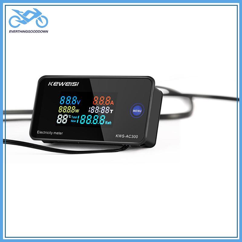 EVER KWS-AC300 โวลต์มิเตอร์แบบดิจิตอล AC 50-300V แรงดันไฟฟ้า 45-65Hz Power Energy Meter LED AC Wattmeter 0-100A เครื่องตรวจจับ TH