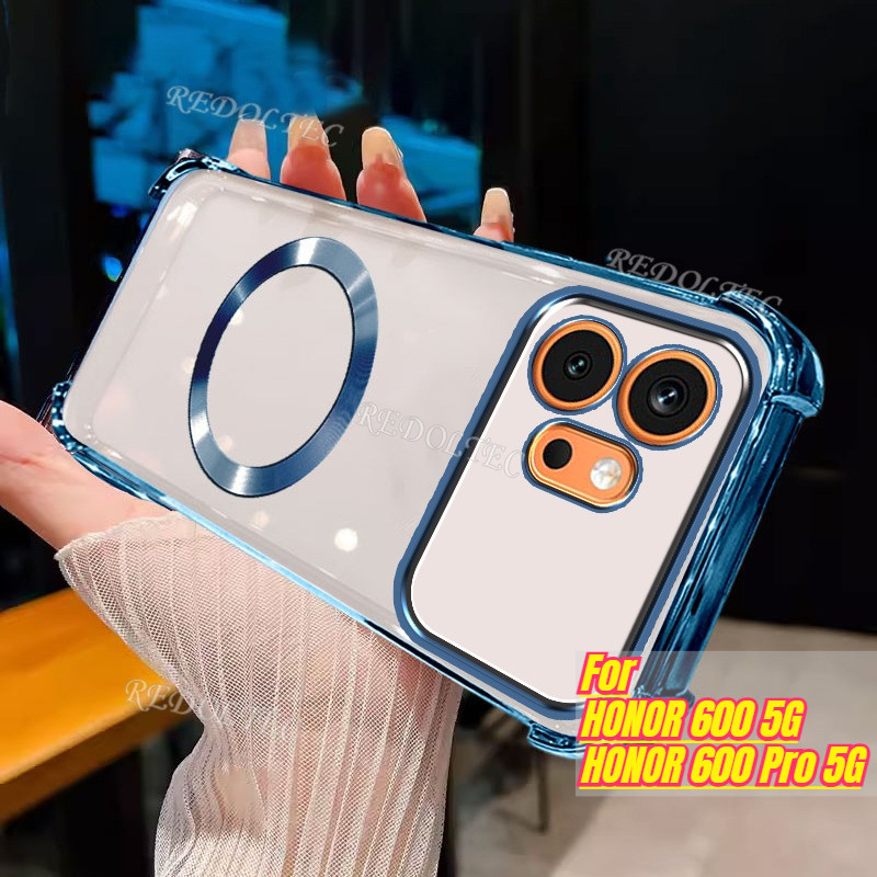 Honor 600 600Pro 5G เคสใหม่แม่เหล็กกันกระแทกโปร่งใสด้วยแหวนแม่เหล็ก 2025 ดีไซน์ใหม่ปลอกใส ให้เกียรติ 600 มือโปร ให้เกียรติ600 ฝาครอบโทรศัพท์อ่อนบางพิเศษ