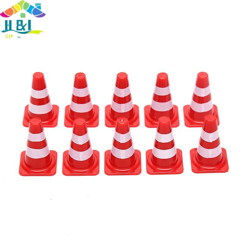 H&L 10x Mini PlasticTraffic Cones Sport Training Roadblo Mini Traffic Signs {th}