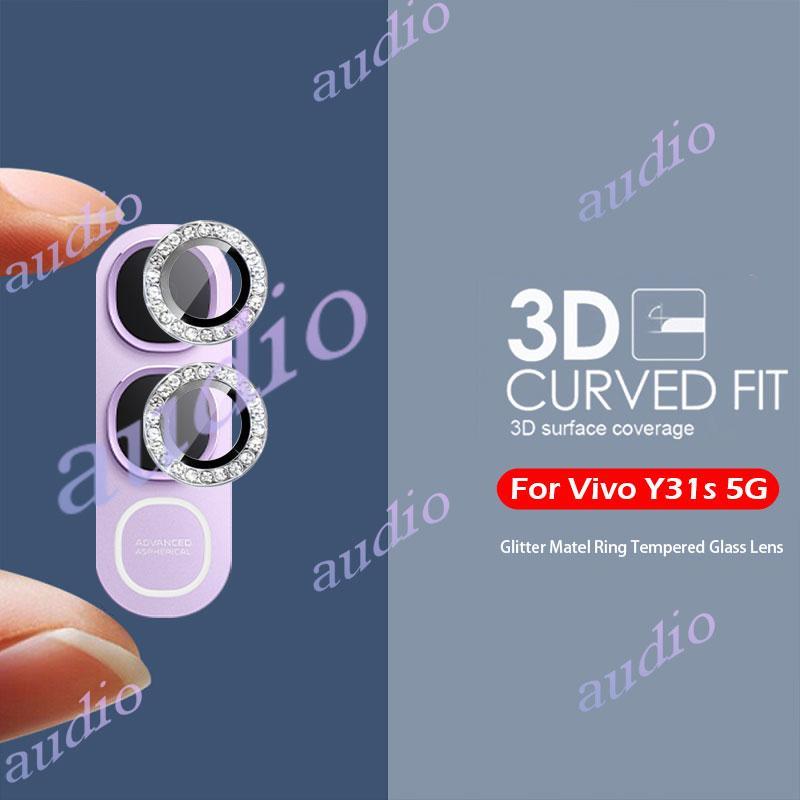 Vivo Y31s 5G Glitter เพชรโลหะแก้วกล้องเลนส์ Protector สําหรับ vivo Y31s Y31S VivoY31s 5G 2026 Bling 