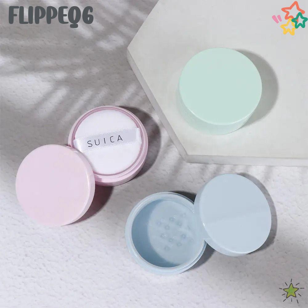 FLIPPEQ6 1 ชิ้น Dispersion Powder Box, Puff Powder Subpackage White Cap Empty Loose Powder Jars, with Sifter Mini|เครื่องสําอางคอนเทนเนอร์