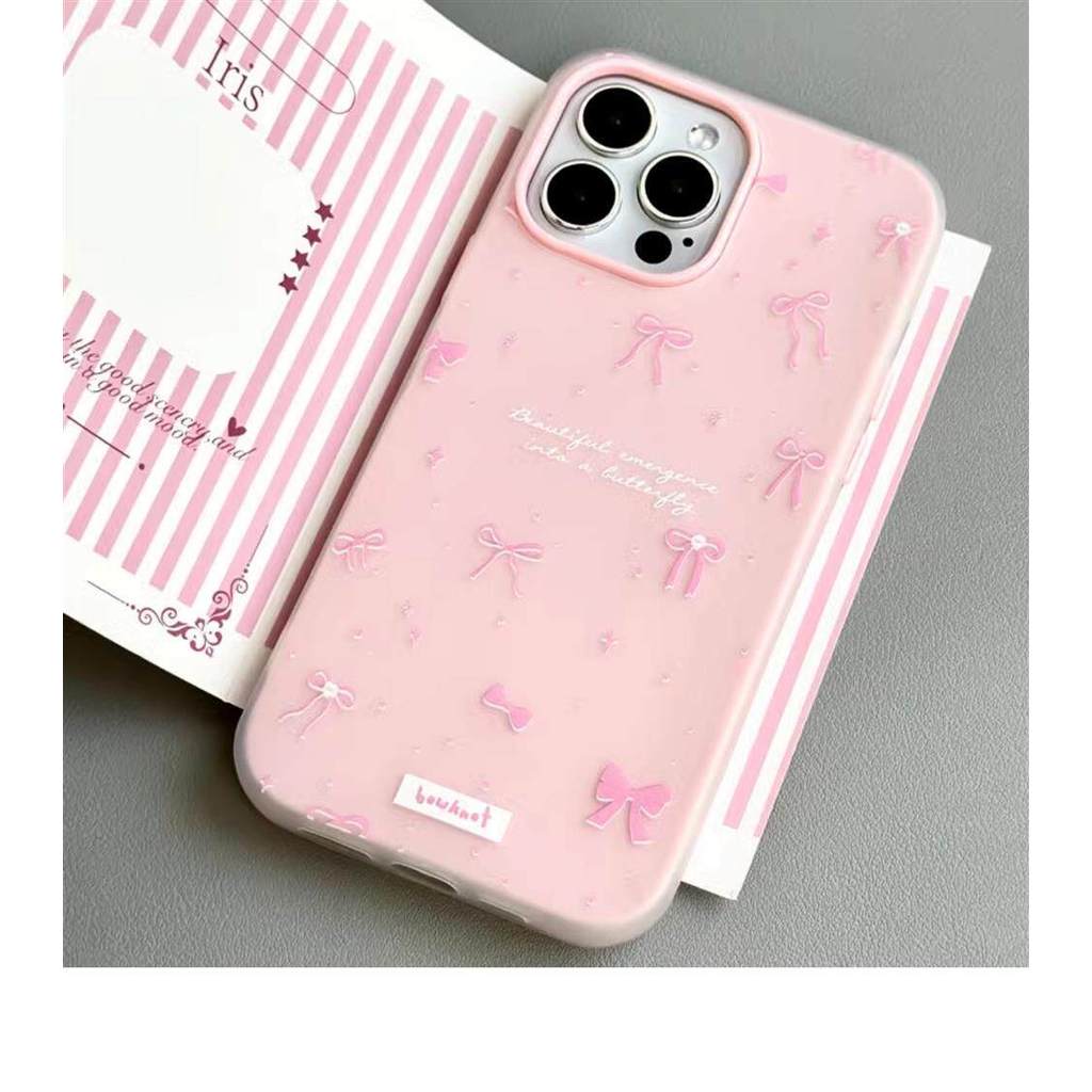 Bowknot สีชมพูสําหรับ Xiaomi 17t 14T 15T 13T 12T 11T 17 Pro max 15 Ultra 14 13 11 Lite 12 Pro ปลอก