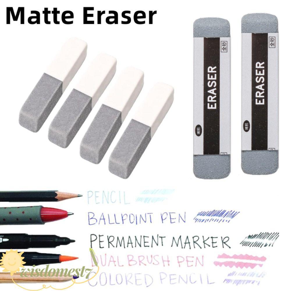 WISDOM 1PCS Frosted Eraser, Traceless Dual-use Sand Eraser, คุณภาพสูงนักเรียน Matte Pencil Eraser สํ