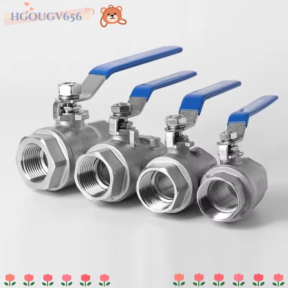 HGOUGVT บอลวาล์วเต็มพอร์ต,ทนต่ออุณหภูมิสูง 2P บอลวาล์วสแตนเลส, SS304 1/2" 3/4" 1" 1/4" 3/8 วาล์วตัวเมีย