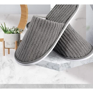 COD สลิปเปอร์ Slipper สีสดใส รองเท้าลำลอง รองเท้ารับแขก ใส่ในบ้าน ออฟฟิศ โรงแรม หุ้มปลายเท้า เนื้อผ้าดี นุ่ม ใส่สบาย