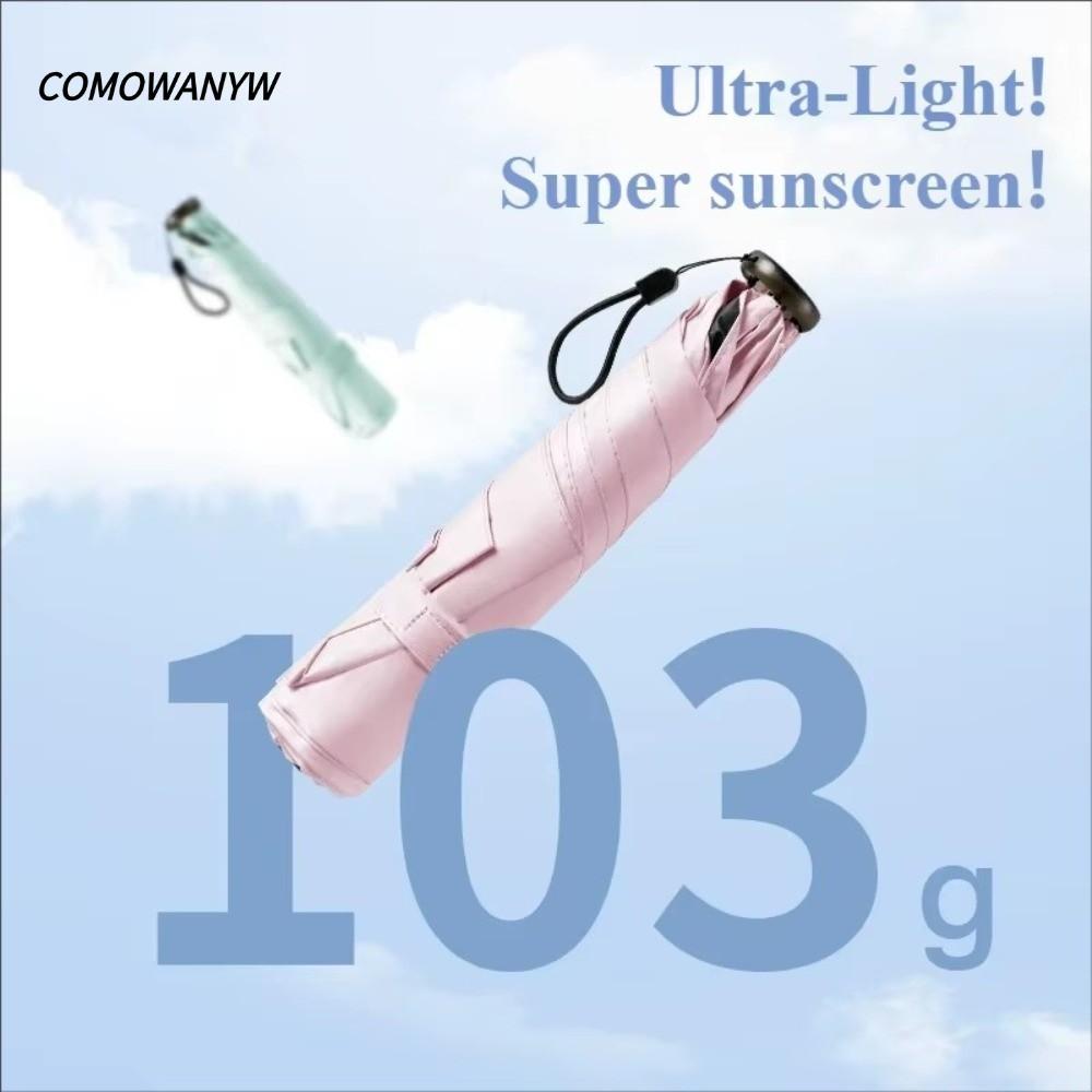 COMWANYW ร่มอเนกประสงค์, ร่มกันแดดแบบแมนนวลป้องกันรังสียูวีแบบพับได้, ร่มดินสอป้องกันแสงแดดน้ําหนักเบาพิเศษ 6 กระดูก