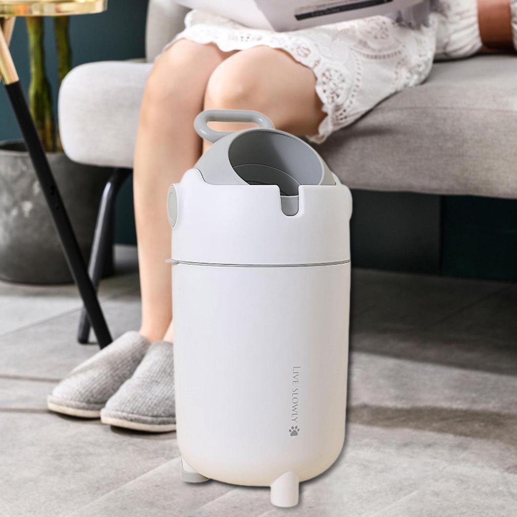 [dolity21] ถังขยะ Modern Dustbin Switch Handle Rubbish Can for Study Room Dorm Hotel