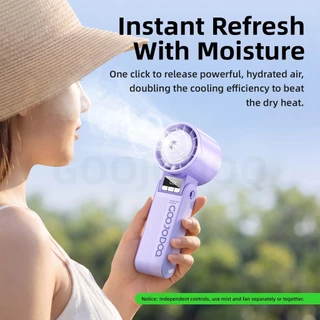 GOOJODOQ GFS023 ความเร็วสูง ​​พัดลมพร้อมฟังก์ชั่นสเปรย์เพิ่มความชื้น 100° การปรับหัวพัดลม การไหลของอากาศอันทรงพลัง 8.6 ม./ส