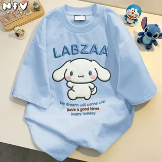 【จัดส่งตลอด 24 ชั่วโมง】NFV ใหม่ล่าสุด🌟แฟชั่นเกาหลี เสื้อยืดเปล่า ลายพิมพ์การ์ตูน ผ้าหนายับยากรีดง่าย ผ้าฝ้าย 100% YG6239