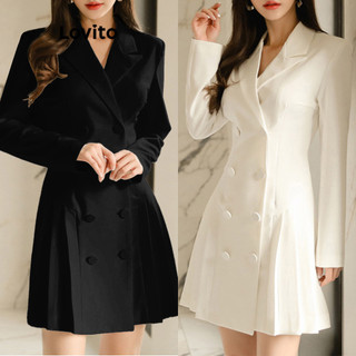 Lovito Elegant Women Dress Formal With Belt Plain Button Dress LNL68323 (Multi-color)