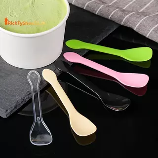 RickTyShen 50 ชิ้นมินิช้อนพลาสติก Flatware ช้อนสําหรับเยลลี่ไอศกรีมขนมอาหารเรียกน้ําย่อยช้อนสําหรับอุปกรณ์ปาร์ตี้สีเหลืองสีชมพู TH