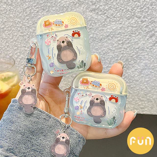 การ์ตูน Otter IMD หูฟังสําหรับ Airpods 1 2 Airpod Pro Pro2 Pro3 Air Pods 3 4 พร้อมจี้ Anti-loss หูฟังฝาครอบป้องกัน
