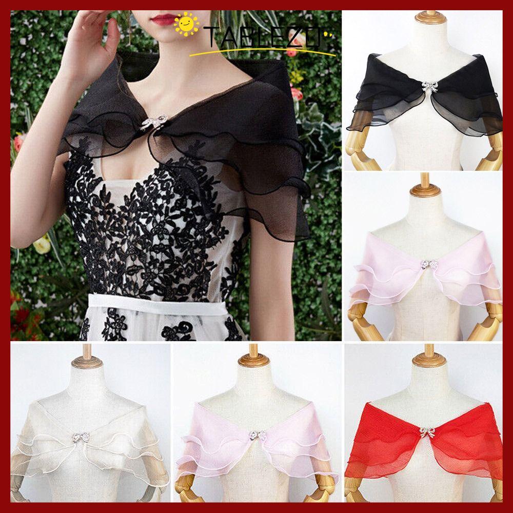 จัดส่งจากประเทศไทยTABLEZO ผ้าคลุมไหล่ลูกไม้เจ้าสาว Delicate Party Shrug Women ผ้าคลุมไหล่ชีฟอง