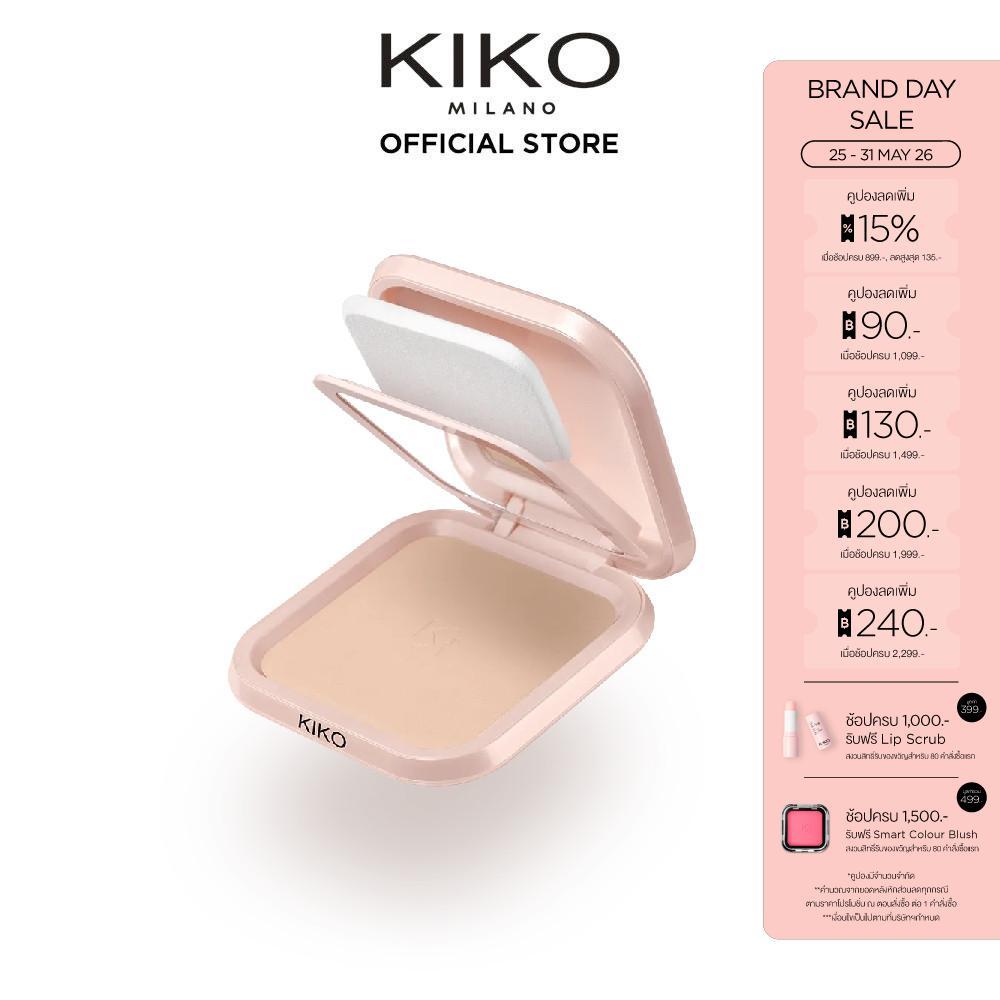 KIKO MILANO Skin Lover Refining Face Powder Foundation รองพื้นชนิดแป้งอัดแข็ง ที่ให้ความชุ่มชื้นและช่วยให้ผิวเรียบเนียน