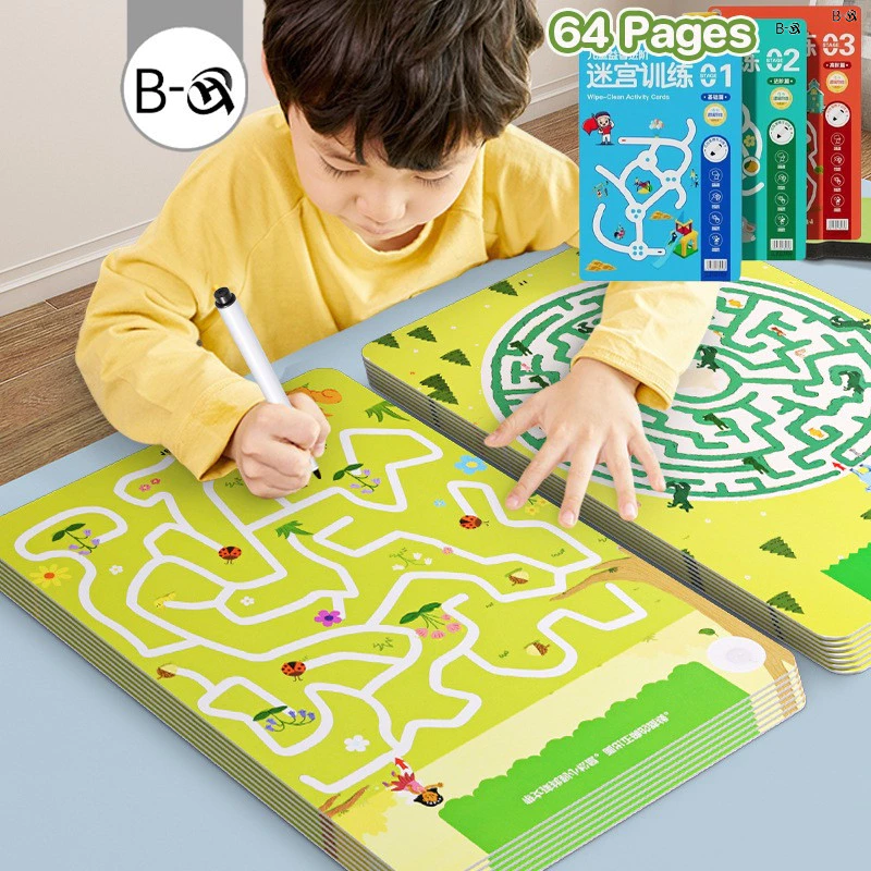 BHQ ของเล่นเพื่อการศึกษาสำหรับเด็ก หนังสือเขาวงกต ฝึกทักษะเชิงตรรกะ