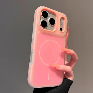 2 in 1 Magnetic Jelly Frosted อะคริลิคเคสโทรศัพท์สําหรับ iPhone 17 Pro Max 16 15 14 13 12 11 กันกระแทกป้องกันปลอก