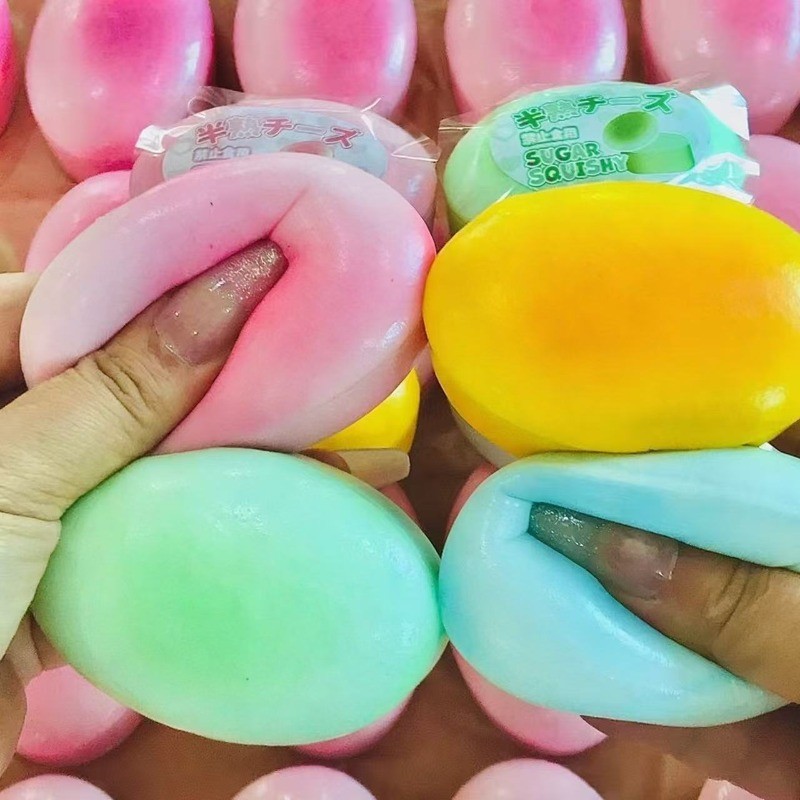 ความเครียดรูปอาหารบอลชีสเค้กขนมปัง Squishy ของเล่น Moldable Non-Bounce Squeeze Ball ASMR Sensory Anti Stress Fidget ของเล่นเด็กและผู้ใหญ่