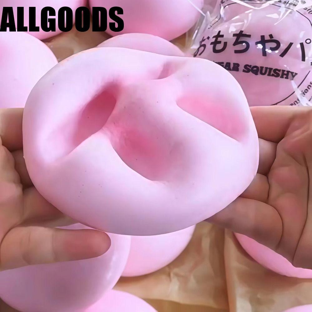 ALLGOODS Buns Squishy ของเล่น,จําลองดูดนิ้วขนมปัง Squishy, นักเรียนสีชมพูช้า Rising Pinch Sensory ของเล่นผู้ใหญ่เด็ก