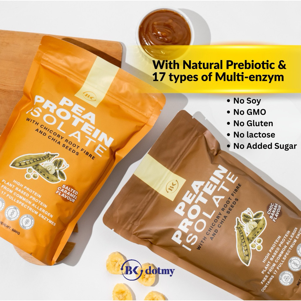 【BKDOTMY HQ】PEA PROTEIN ISOLATE Plant Based Vegan Protein Shakes No Sugar Non Dairy Low Calorie High
