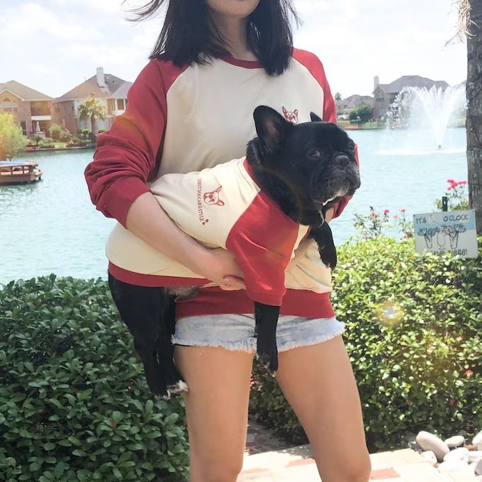 [สินค้าใหม่] French Bulldog Spring Pet Costume People Pet Parent-Child Wear French Bulldog Pug