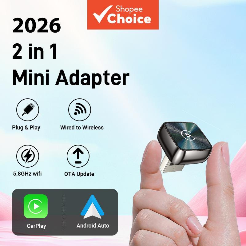 2026 รุ่นใหม่ AI Box Carplay ไร้สาย 2-in-1 ใช้งานได้ทันที เปลี่ยน CarPlay แบบมีสายในรถเป็นไร้สาย