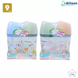 Attoon ขวดนมคอกว้าง ฝาสโลป แพ็คคู่ 5 , 9 ออนซ์ พร้อมจุกไม่ดูดไม่ไหล YYUNG Kiddie Shop
