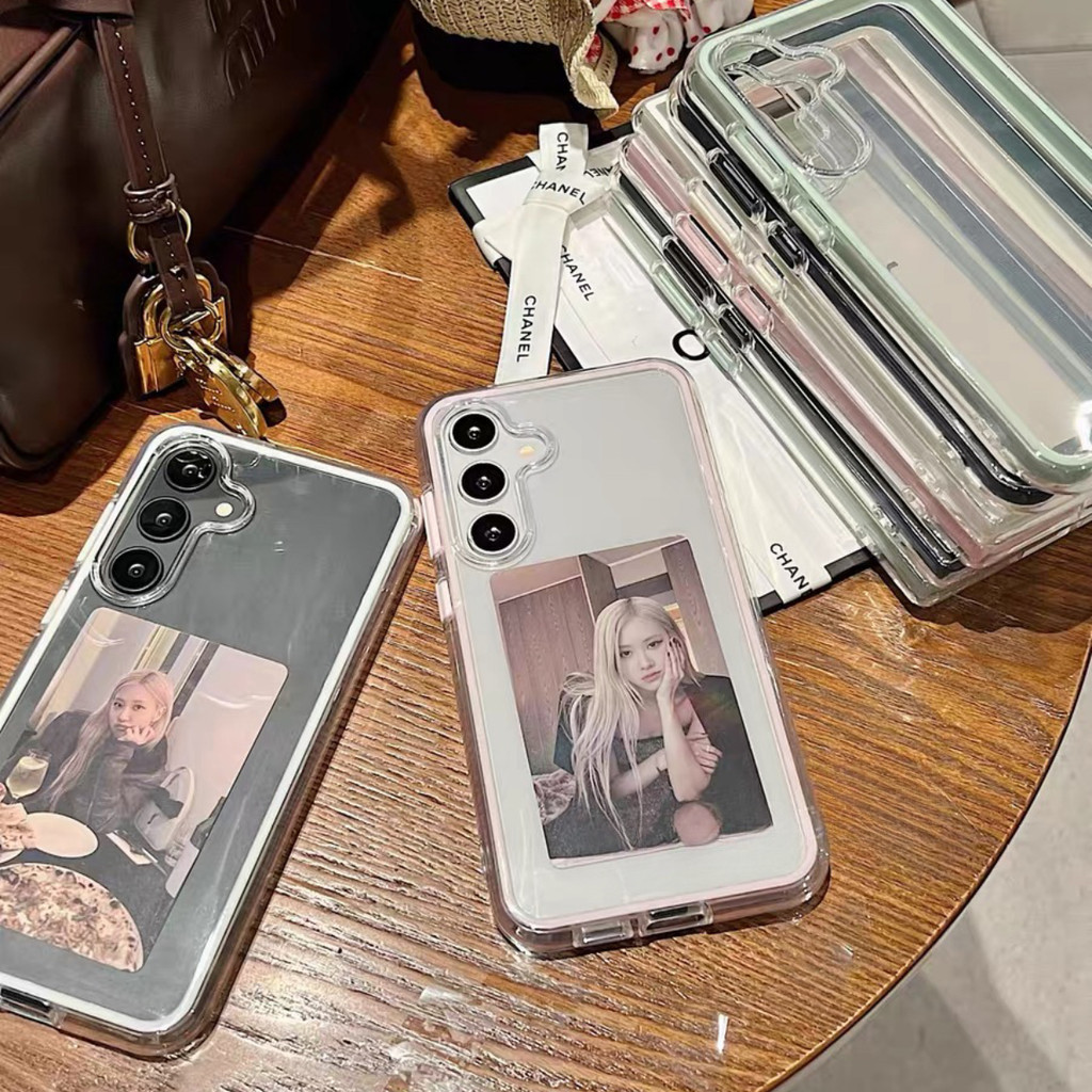 มินิมอล โปร่งใส สองสี เคส Samsung Galaxy A57 A37 A17 A07 A56 A26 A16 A06 A55 A54 A53 A52 A51 A35 A34