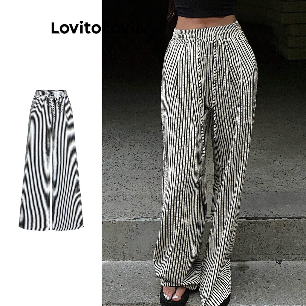 Lovito กางเกงผู้หญิง มีกระเป๋า สีพื้น สไตล์แคชชวล L74ED087 (หลากสี)