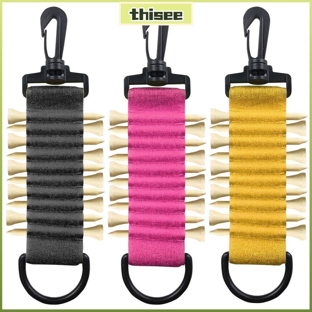 THISEPH Golf Tee Holder, Nylon Double Sided Golf Gloves Band, Hanging Gloves Comfort Multi-functiona