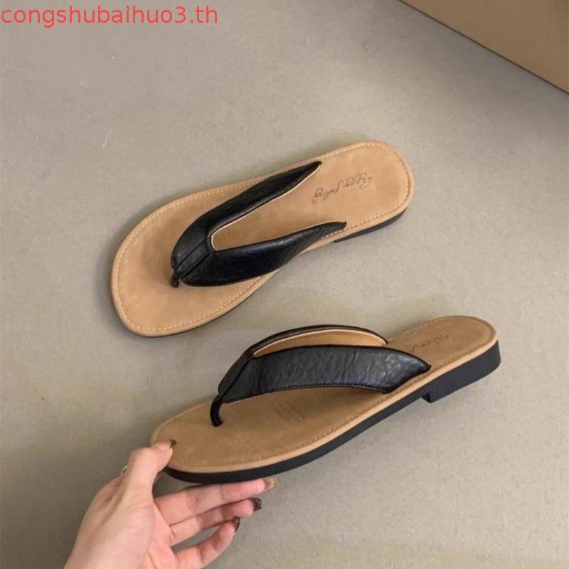 Super Hot Fashion Korean Version Flip-Flops 2024 New miu Flip-Flops~Summer Outer Wear Beach Sandals 