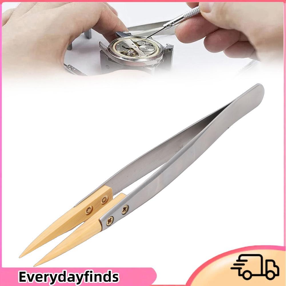 Everydayfinds Everydayfinds ZJchao เคล็ดลับแหนบนาฬิกาไม้ซ่อมเครื่องมือ Boxwood สแตนเลสบำรุงรักษาสำหรับกล้องโทรศัพท์ความแม่นยำเครื่องมือการจัดการ