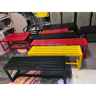 ม้านั่งเหล็ก 2 × 1 นิ้ว เคลือบกันสนิม ม้านั่งกลางแจ้ง ม้านั่งสนาม ไม่เป็นสนิม