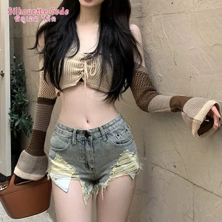 กางเกงขาสั้นเอวสูง พร้อมส่ง​ สีดำ ผ้ายืดรัดรูป ขาเด้ง ใส่เที่ยวสบาย แมททุกสไตล์​ #กางเกงยีนส์