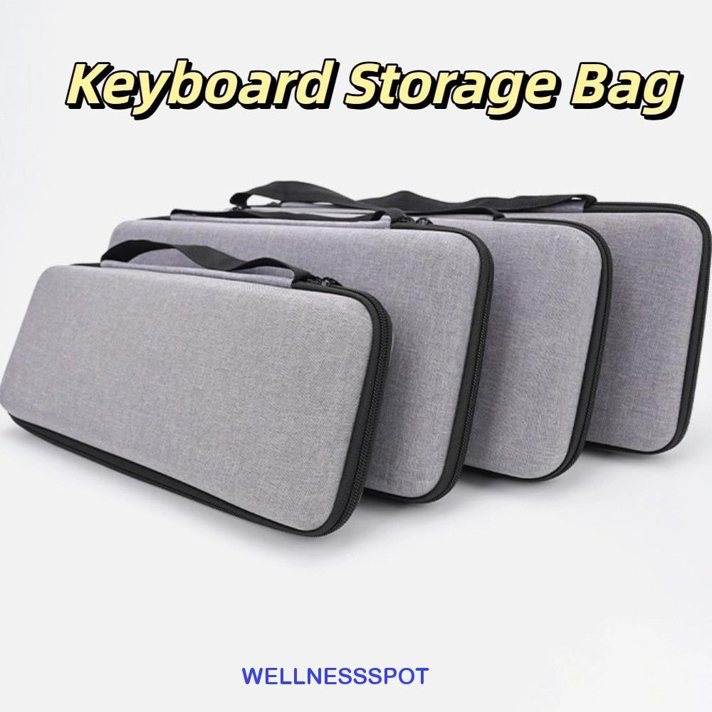 WELLNESSSPOT กระเป๋าเก็บคีย์บอร์ด, กระเป๋าเก็บคีย์บอร์ดแบบหนา EVA, กล่องเก็บของป้องกันกันน้ําแบบพกพากรณีการขนส่งคีย์บอร์ด