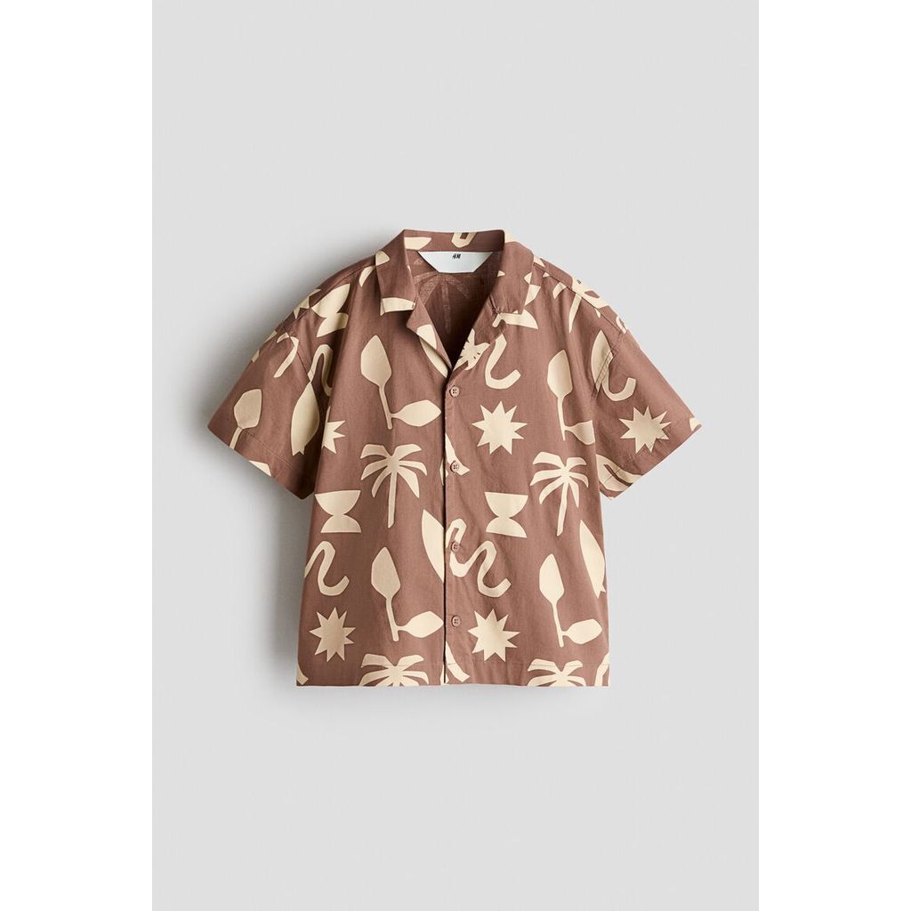 H&M(เอชแอนด์เอ็ม) เสื้อเชิ้ตผ้าฝ้ายพิมพ์ลายสำหรับวันพักผ่อน เด็กชาย 1343247_1