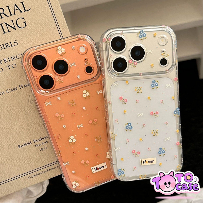 เคสโทรศัพท์โปร่งใสลายดอกไม้แบบเรียบง่าย เคสไอโฟน17 สำหรับ iPhone 17AIR XR XSMax11 15 16 13 12 14 Pro Max 16 7 15 8 Plus