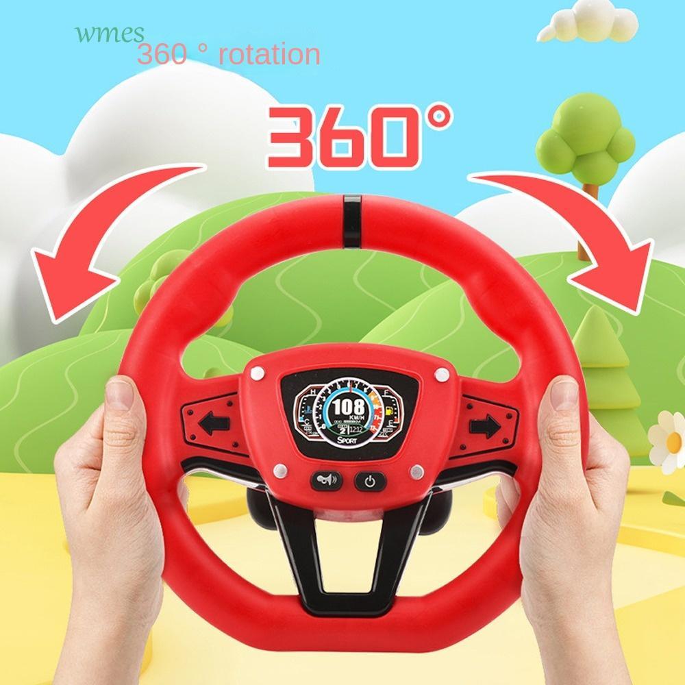 WMES1ZA พวงมาลัยนักบิน Montessori 360 ° ของเล่นพวงมาลัยจําลองการหมุน, การศึกษาในช่วงต้นจําลองการทําง