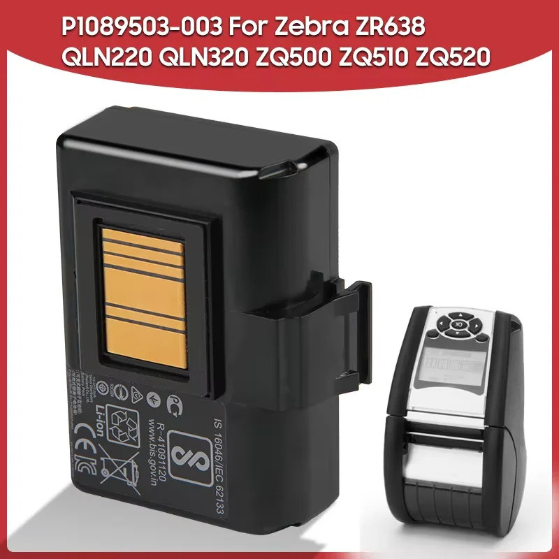 แบตเตอรี่ทดแทน P1089503-003 สำหรับ Zebra ZR638 QLN220 QLN320 ZQ500 ZQ510 ZQ520 P1051378 แบตเตอรี่ลิเ