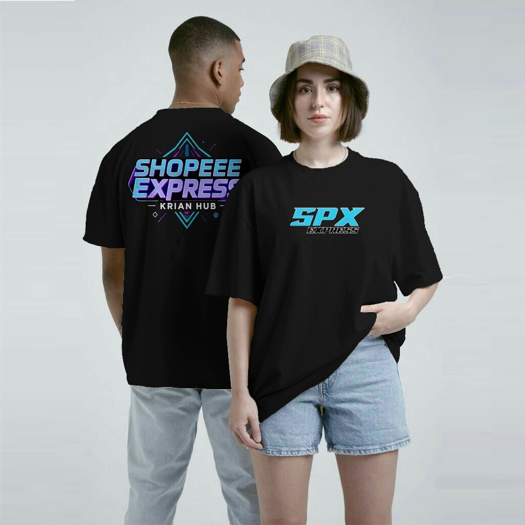 COD เสื้อยืดสะท้อนแสง ลาย SPX Shopee Express ผ้าฝ้าย Oversize สวมได้ทั้งชายหญิง S-5XL ขายร้อน