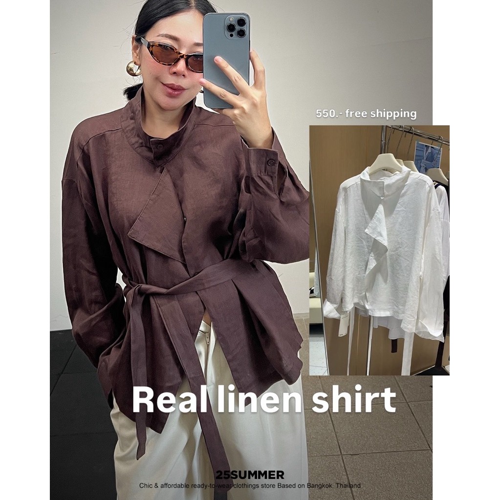 25SUMMER S99 - Korea linen shirt เชิ้ตเลเยอร์
