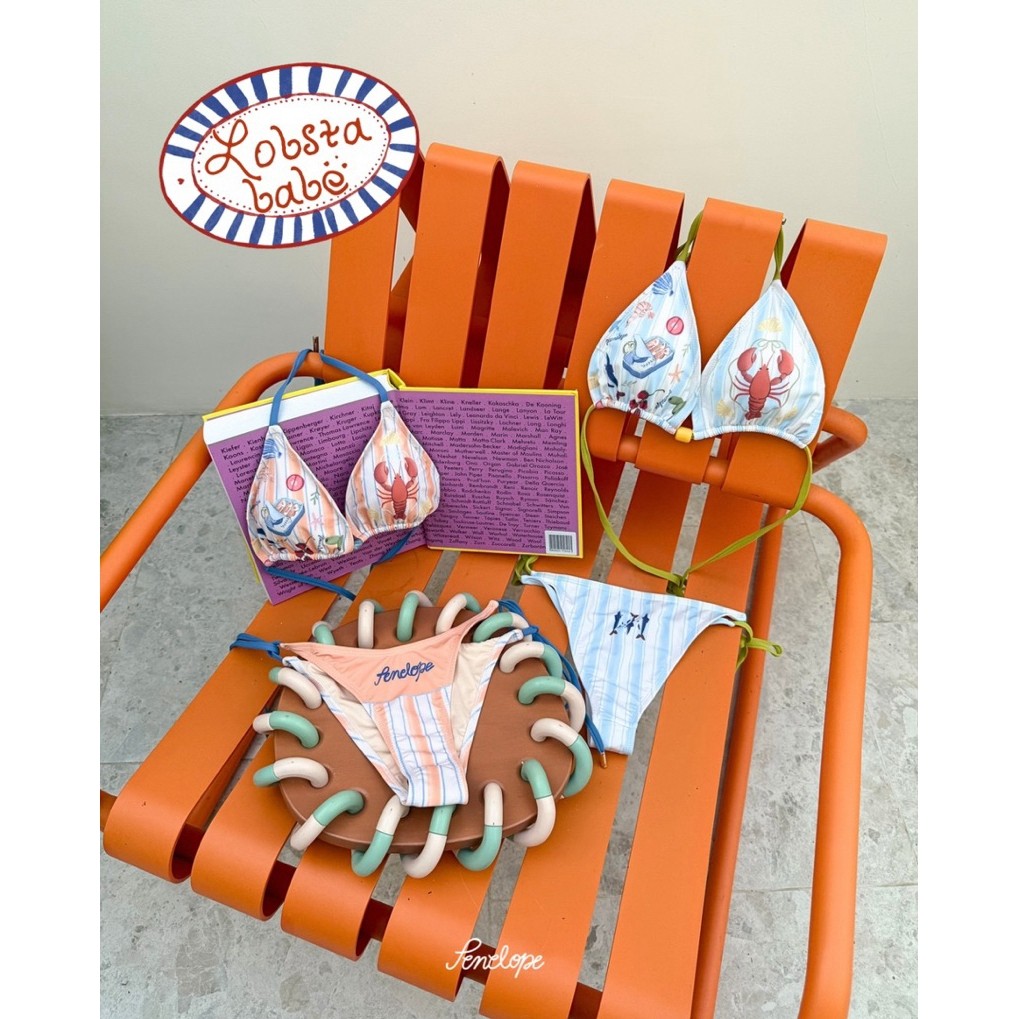 LOBSTA BABE BIKINI (blue and orange)