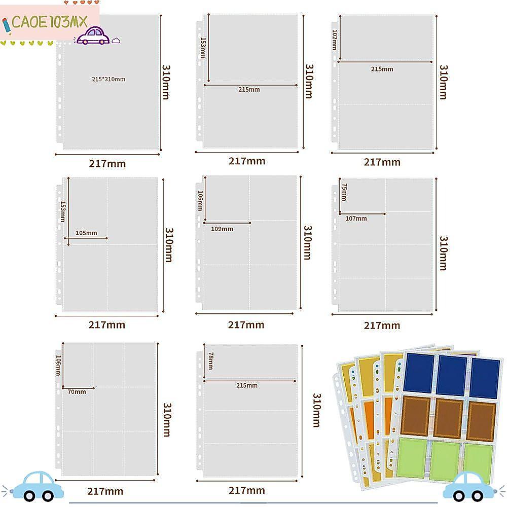 ICAOE103 Photocard Binder แผ่น,โปร่งใส PP Acid ฟรีหลายกระเป๋า,หน้าด้านใน Card Binder A4 Photo Album Sleeves ที่เก็บเครื่องประดับ